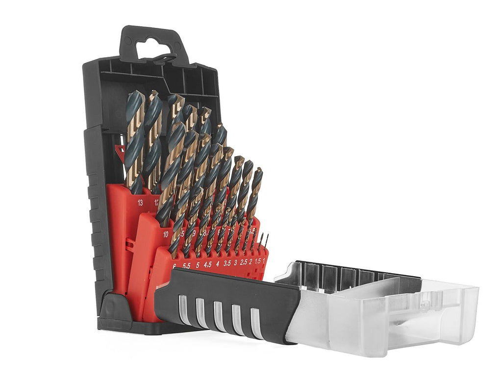 25 pcs HSS 1.0-13.0 mm black & gold metal twist drill bit set