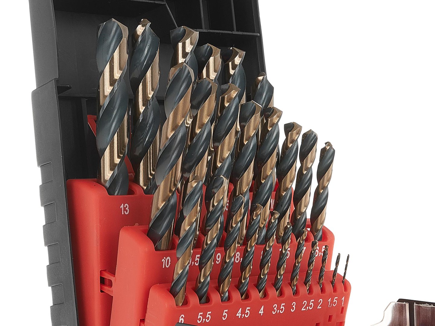 25 pcs HSS 1.0-13.0 mm black & gold metal twist drill bit set