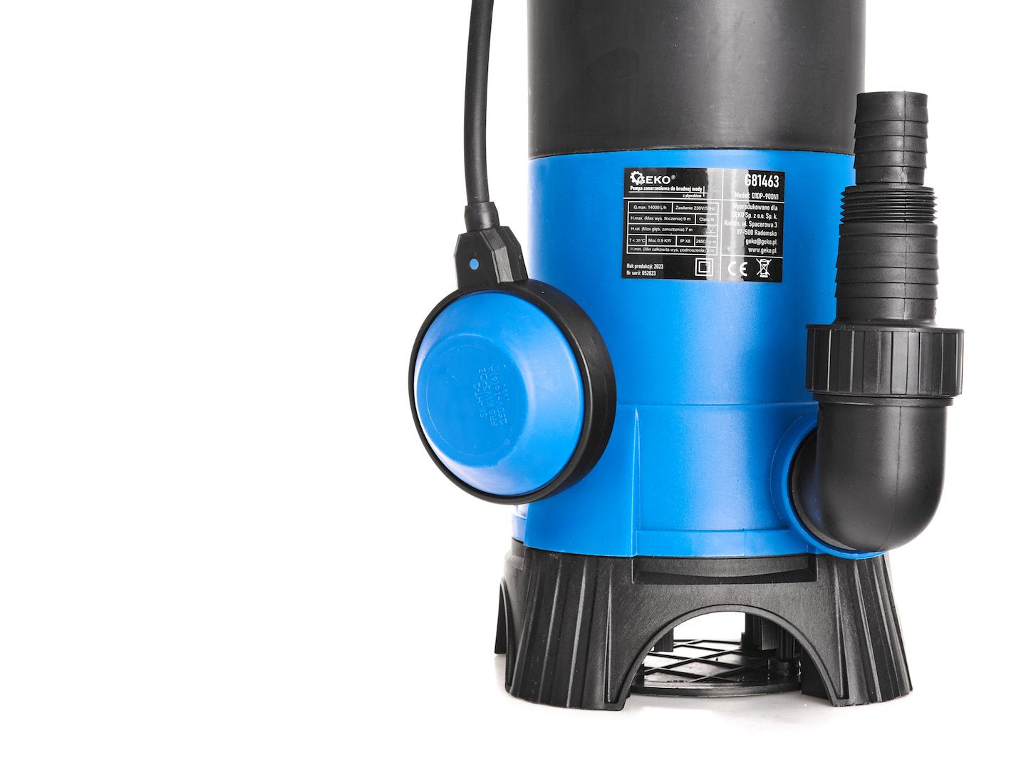 Submersible pump for dirty water, 900W (float switch)