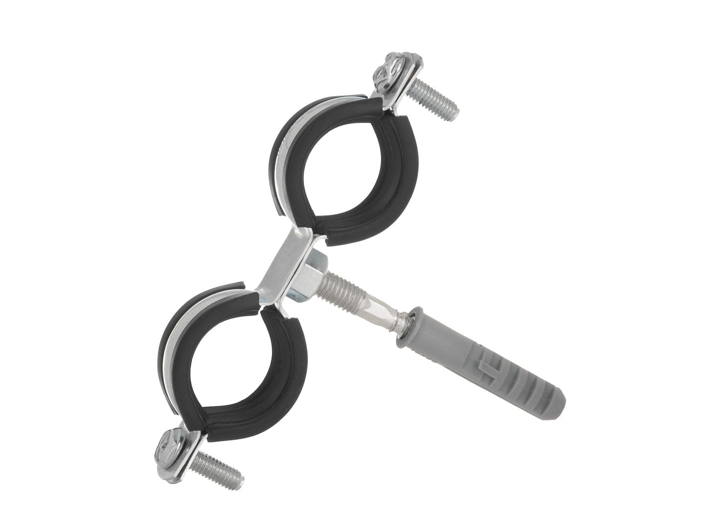 Metal pipe clamp with rubber, 3/4" (26-30 mm)