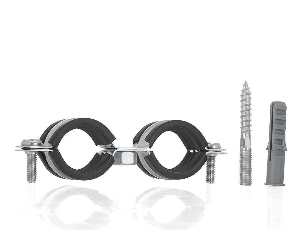 Metal pipe clamp with rubber, 3/4" (26-30 mm)