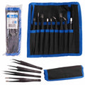 Precision metal tweezers set, 9 pcs