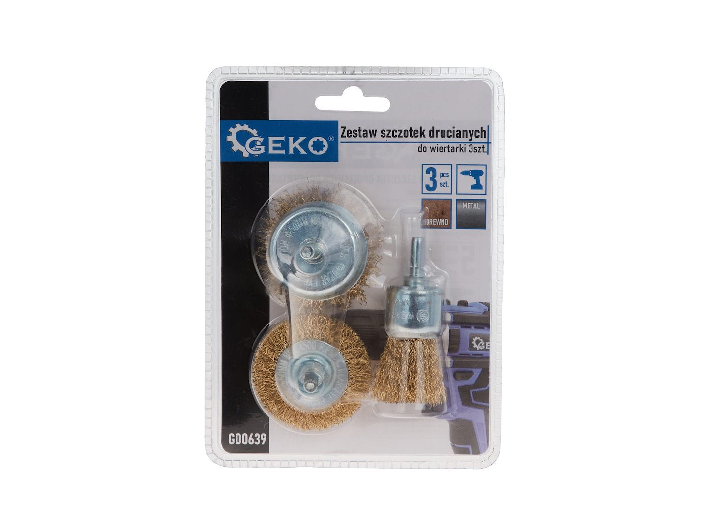 3pc Wire Brush Drill Attachments Kit