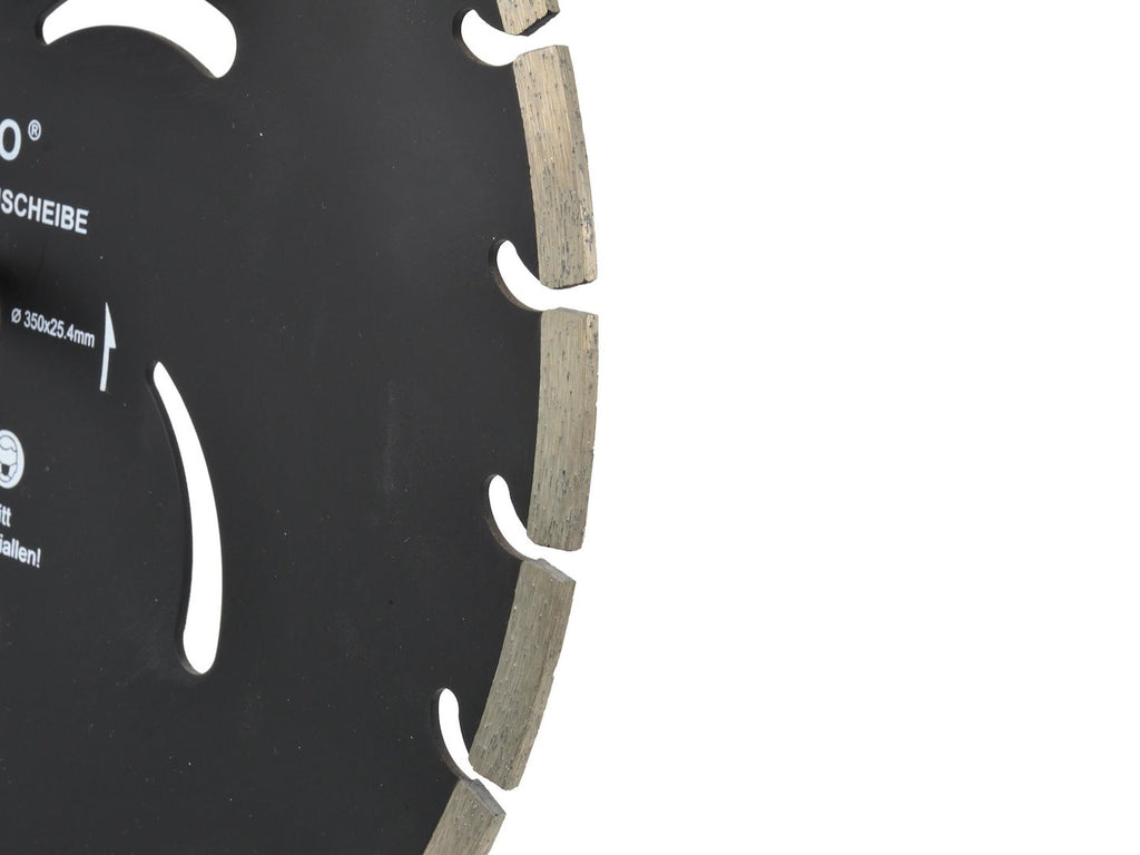GEKO Segmented Rim Diamond Blade, 350 x 10 x 25.4 mm, Black