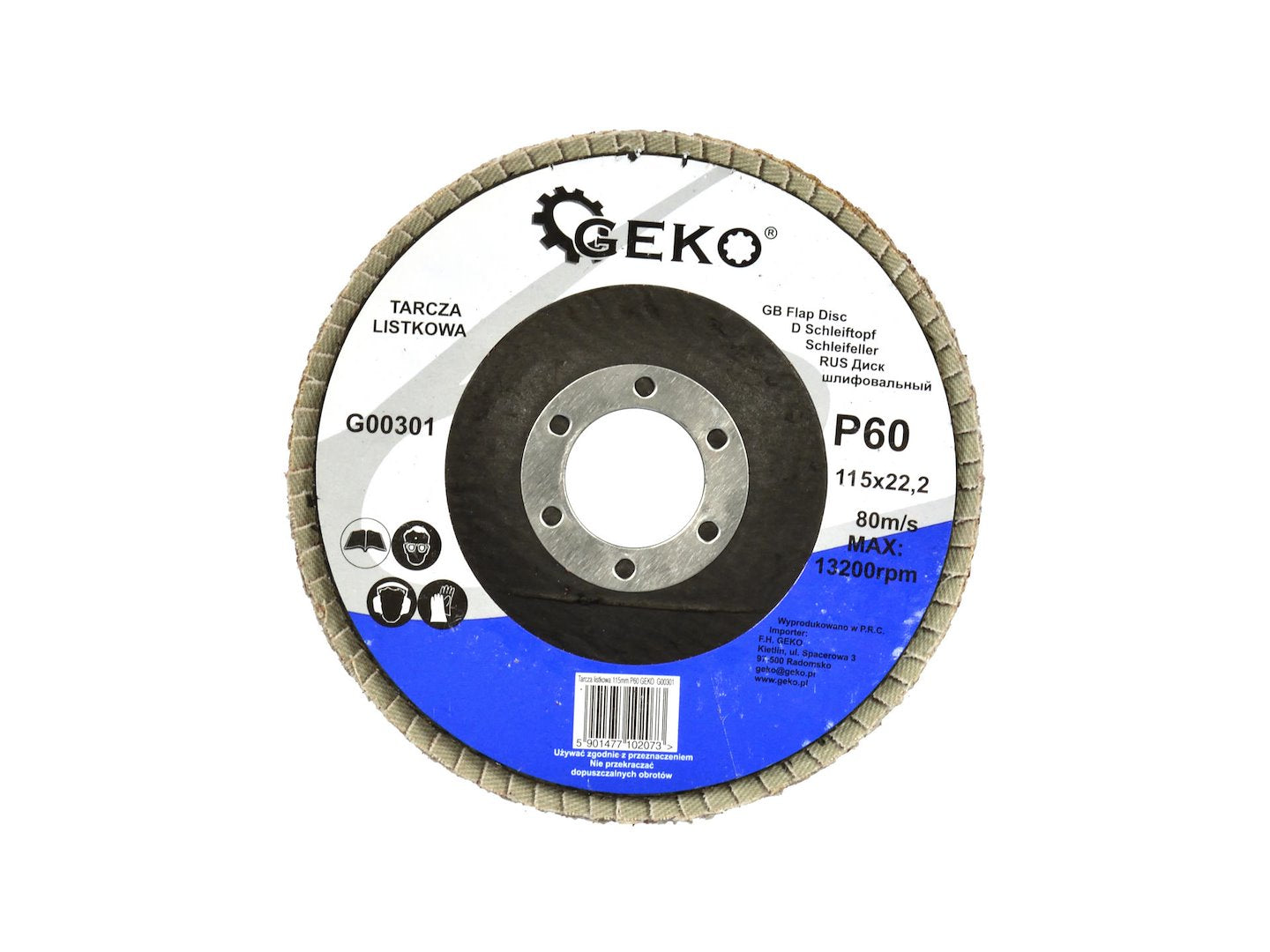 Aluminium Oxide Flap Disc 115 mm, Grit 60