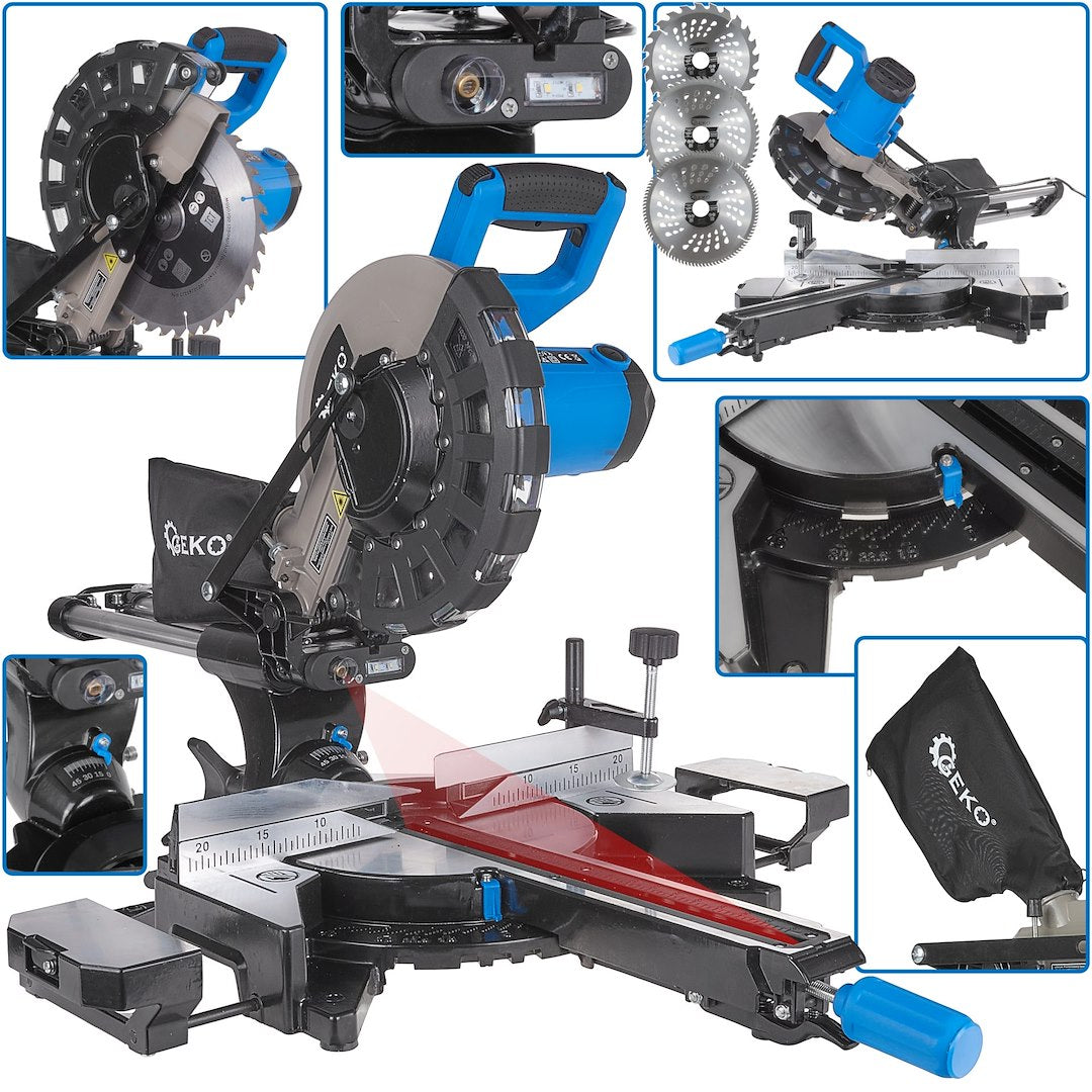 2000W Sliding Compound Miter Saw – 255 mm Blade