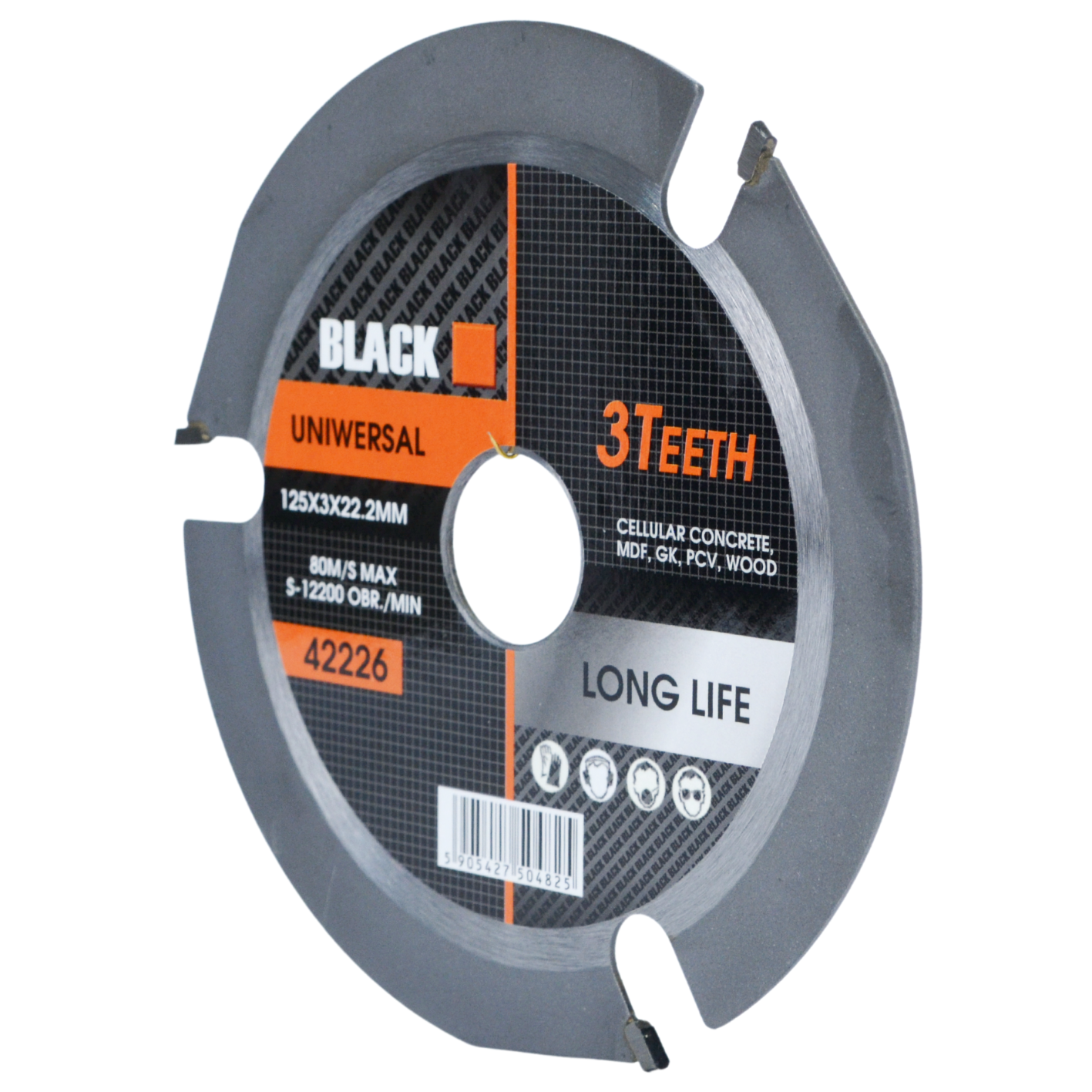 Universaalne 3T 125 x 22.2 Black tera puidu, PVC, GK, MDF höövlile