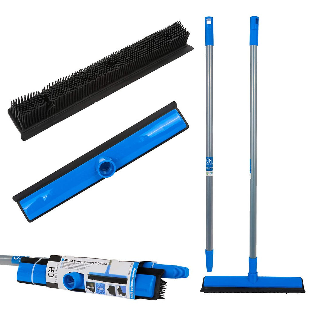Rubber Broom and Squeegee with Telescopic Handle 78.5-140 cm