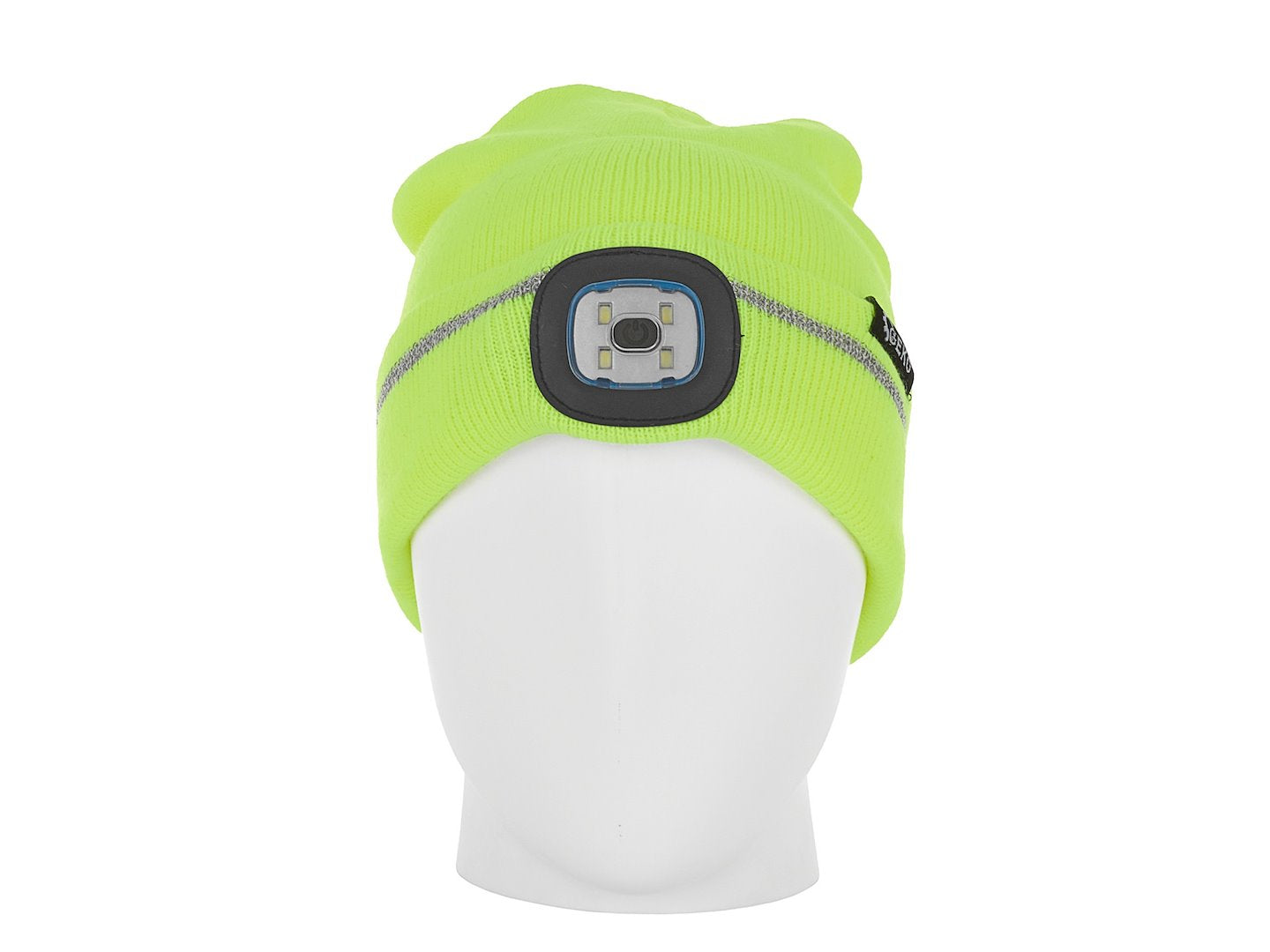 Rechargeable LED Headlight Winter Hat with Reflective Stripe (Yellow)