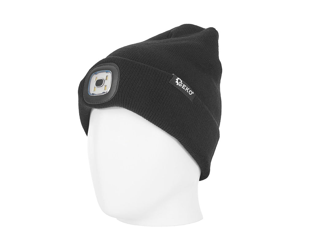Rechargeable LED Headlight Winter Hat (Black)