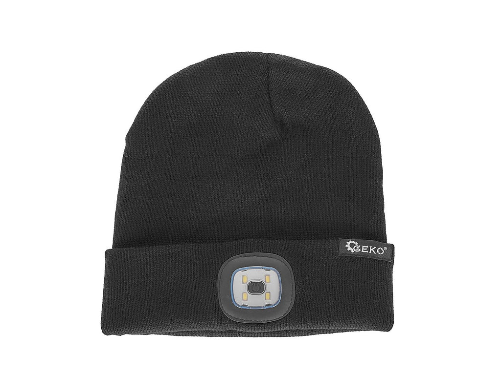 Rechargeable LED Headlight Winter Hat (Black)
