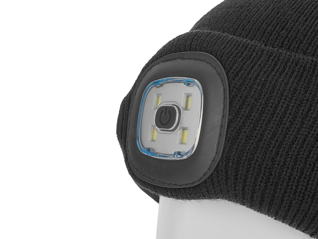 Rechargeable LED Headlight Winter Hat (Black)