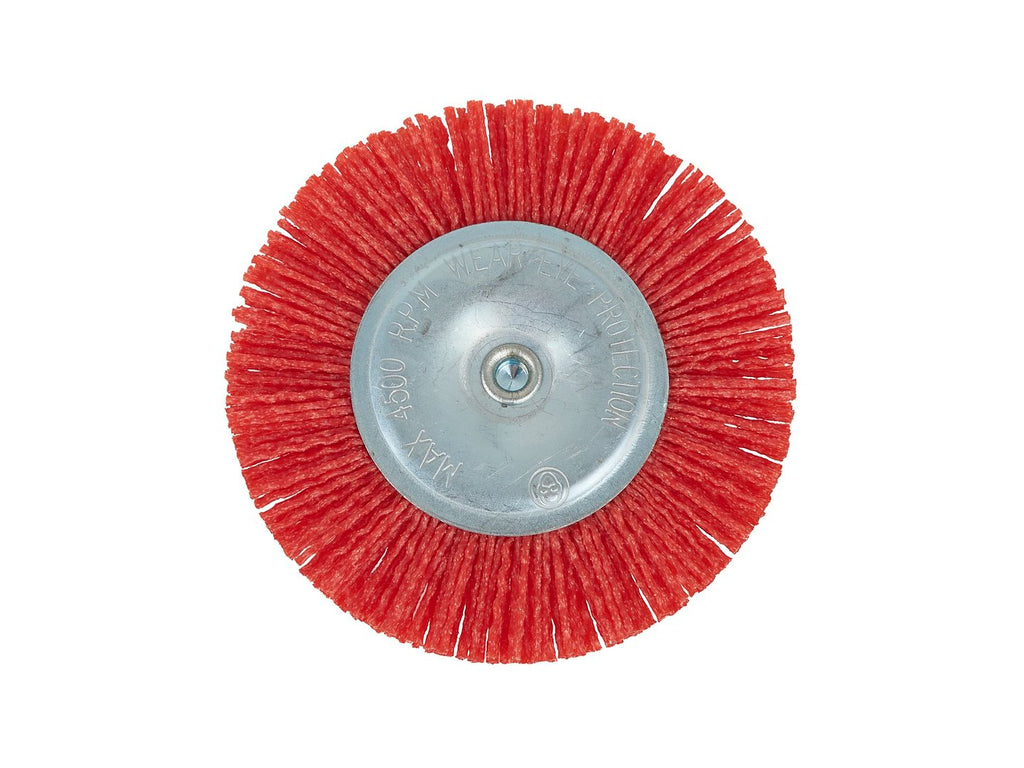 Abrasive circular nylon brush with 100 mm shaft