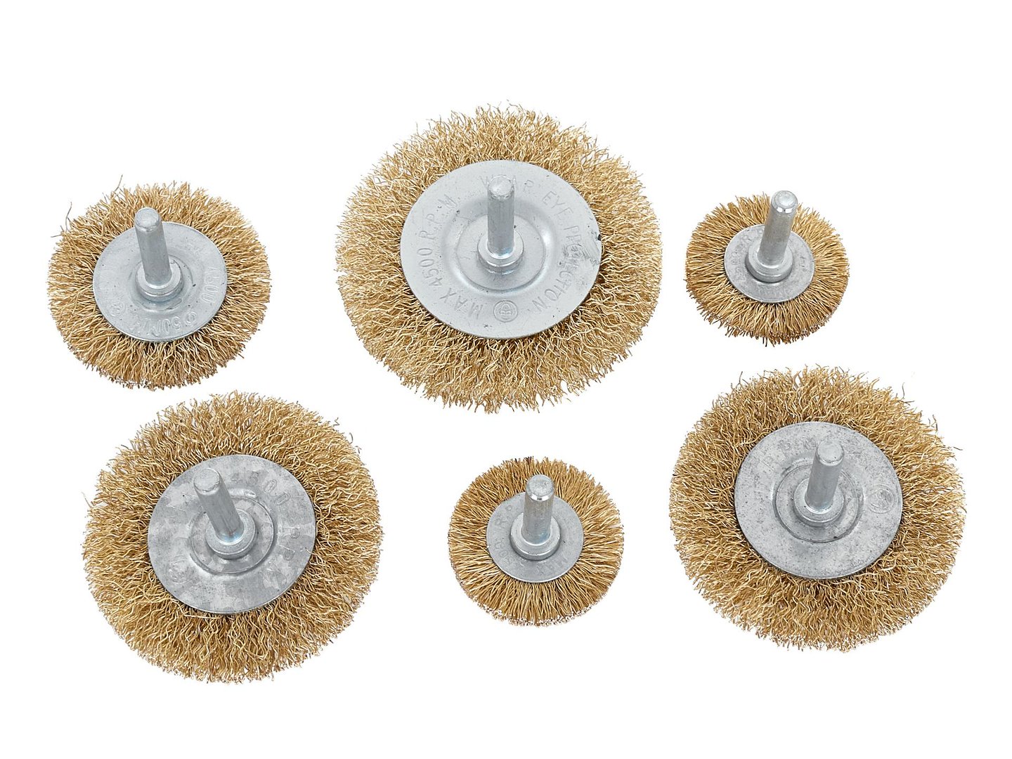 Set of brushes for drills - 6 pcs: 2x37mm, 50mm, 2x62mm, 75mm