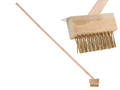 Wire Brush with Scraper for Cobblestone Paving, Wooden Handle