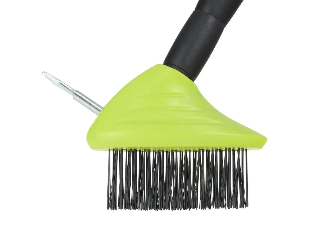 Wire Brush with Scraper for Cobblestone Paving, Plastic Telescopic Handle