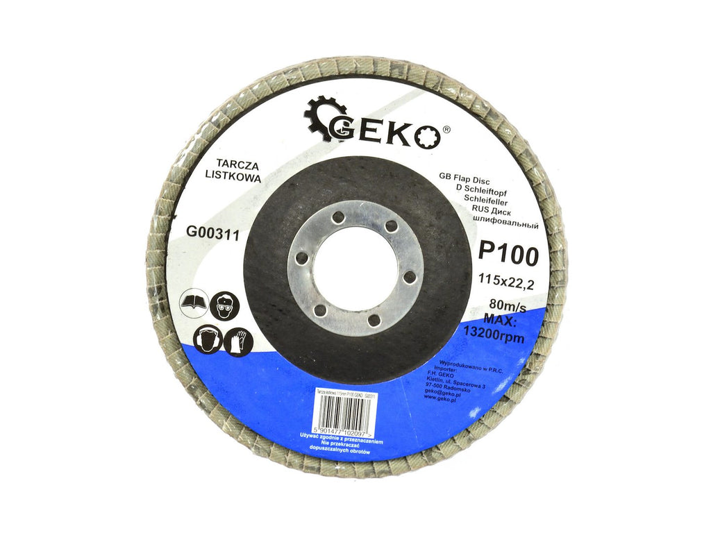 Aluminium Oxide Flap Disc 115 mm, Grit 100