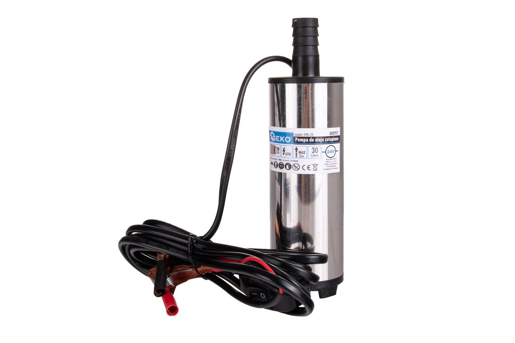 Submersible transfer pump for diesel, water and oil 24V + 3m hose