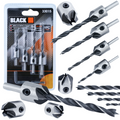 Drill Bits for Wood, Chipboard, MDF, OSB with Countersink, 4 Pieces, 3-6mm (C41) (P)