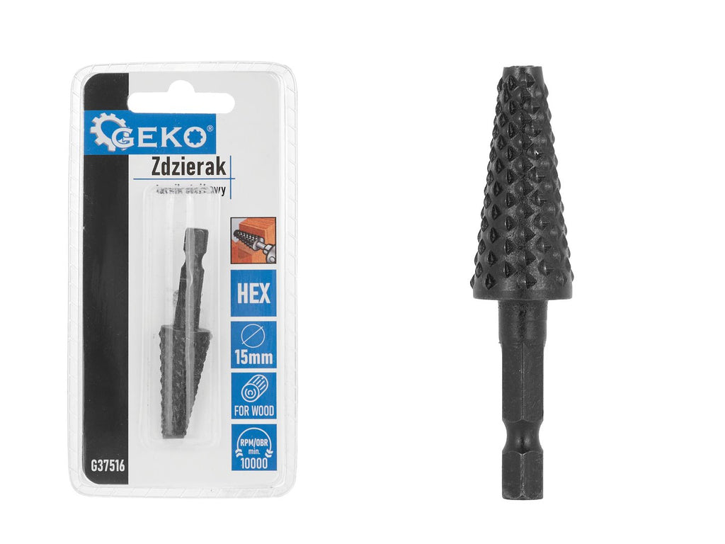 Conical Wood Rasp, 15 mm HEX