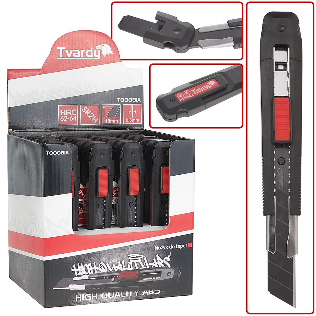 Utility Knife 100x18x0.5mm SK2H TVARDY – display box – Pack of 24