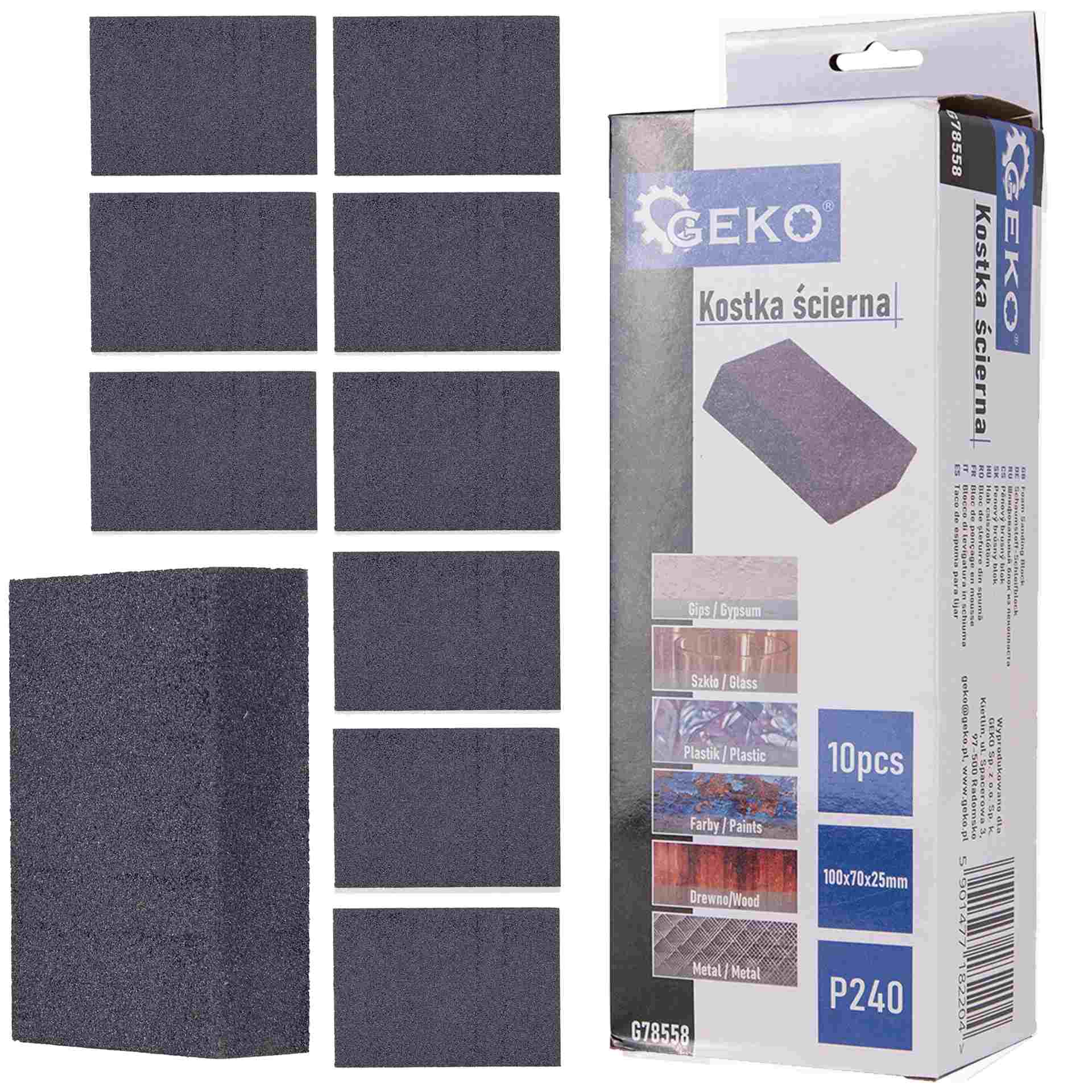 Foam Sanding Block 70x100x25mm P240 – Pack of 10