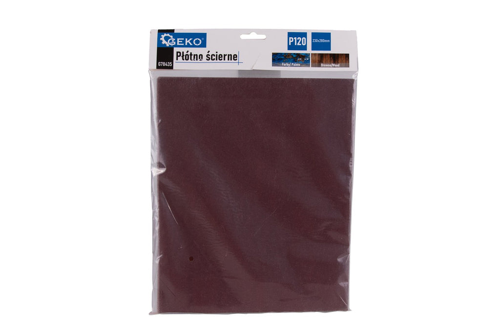 Abrasive cloth – sheet 230 x 280 mm, P120 – Pack of 10