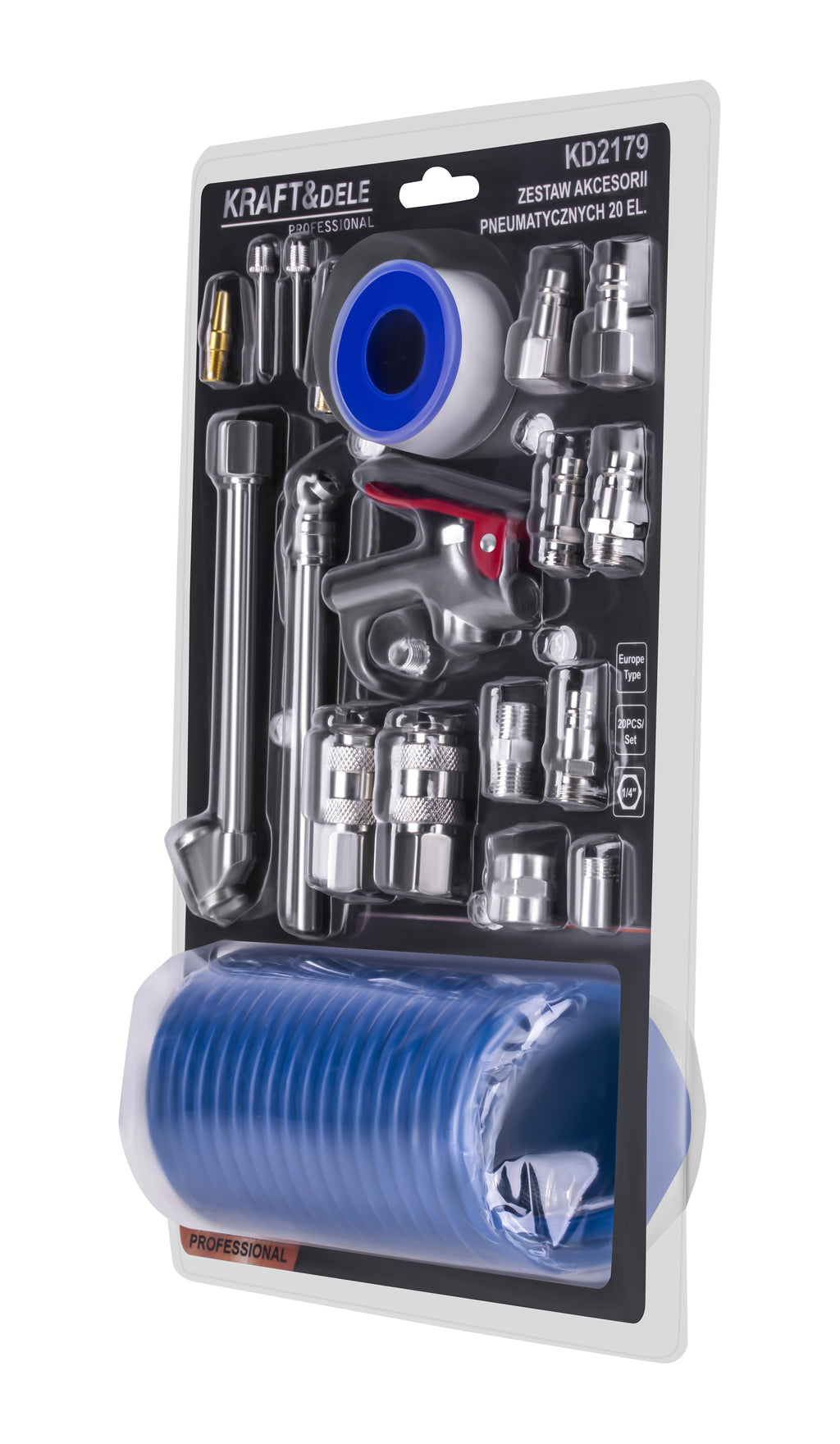 Pneumatic accessory set 1/4" 20pcs. KD2179