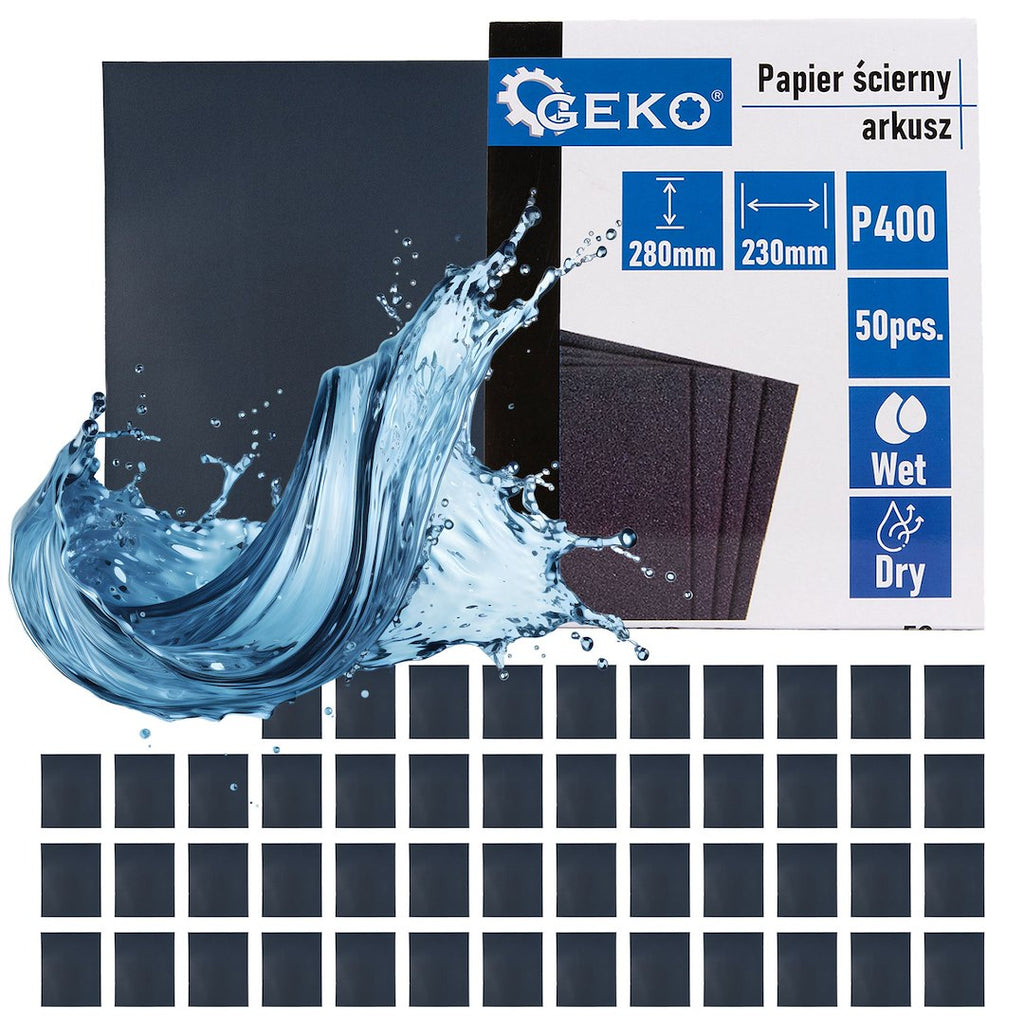 Waterproof sandpaper sheet 230 x 280 mm P400 – Pack of 50