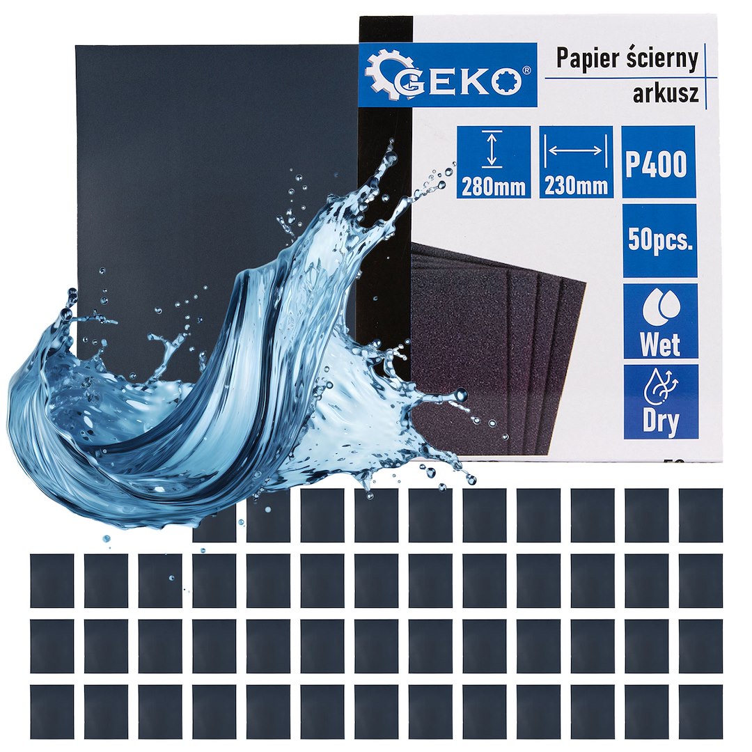 Waterproof sandpaper sheet 230 x 280 mm P400 – Pack of 50