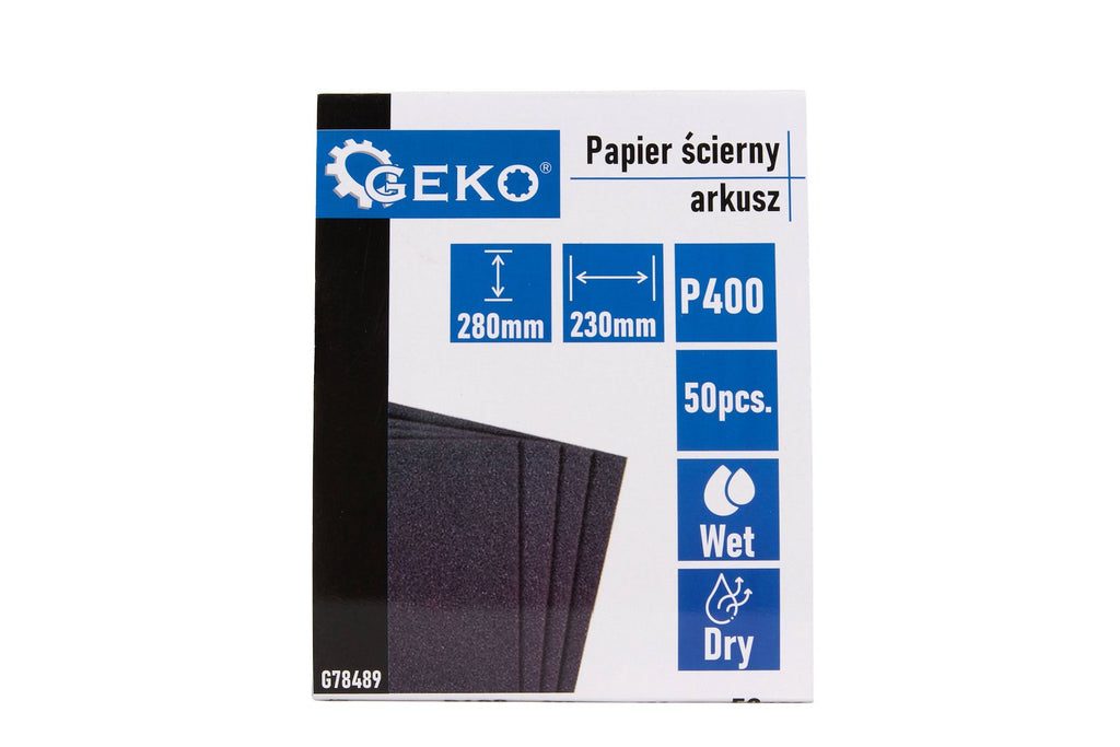 Waterproof sandpaper sheet 230 x 280 mm P400 – Pack of 50