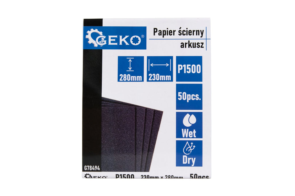 Waterproof sandpaper sheet 230x280mm, P1500 – Pack of 50