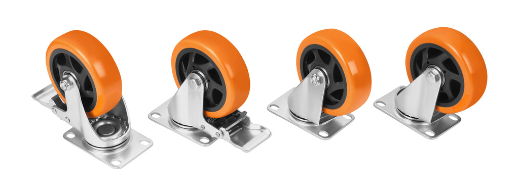 Set of 100mm swivel wheels 460kg 4pcs. KD3629