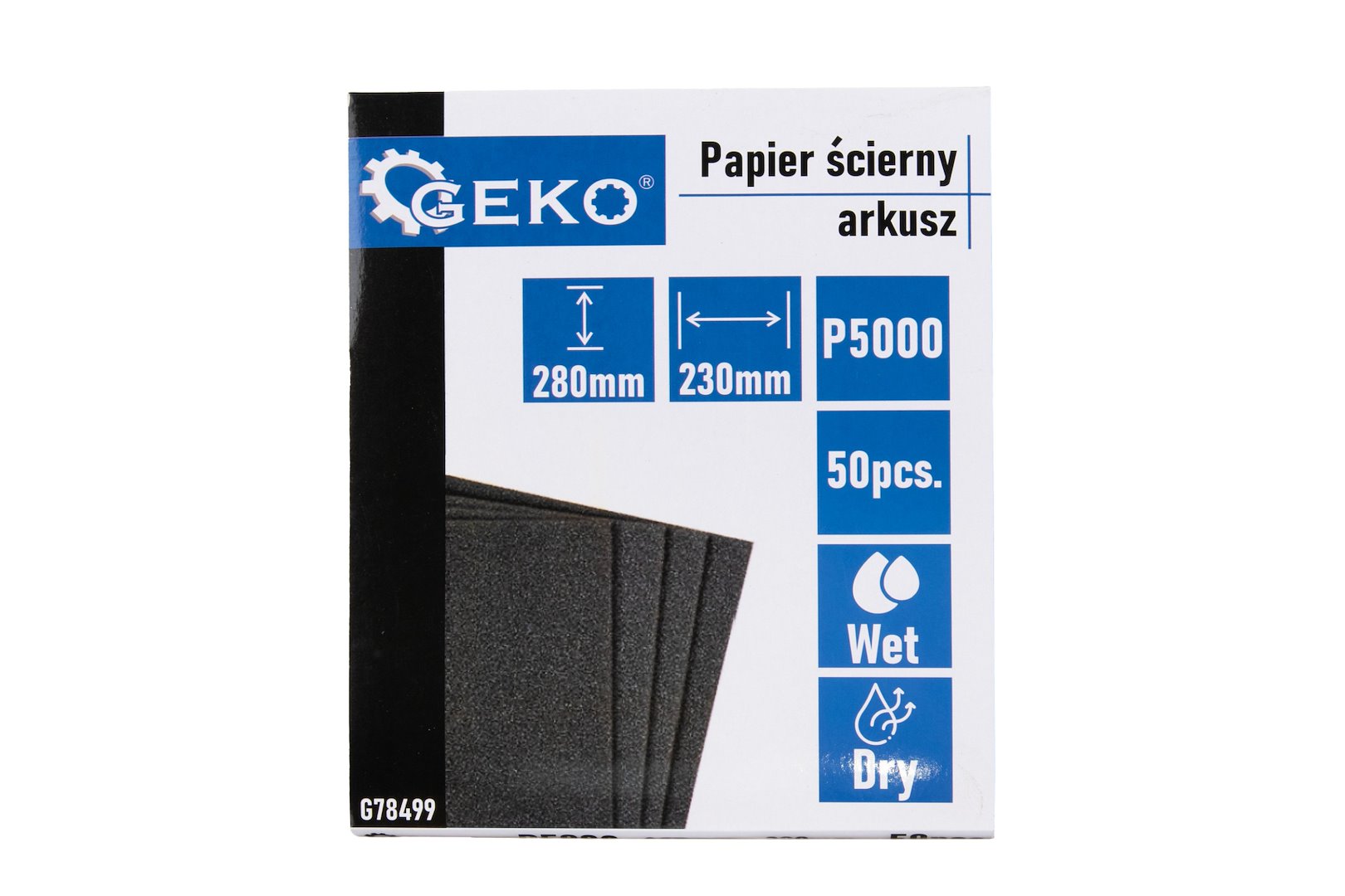 Waterproof sandpaper sheet 230x280mm P5000 – Pack of 50