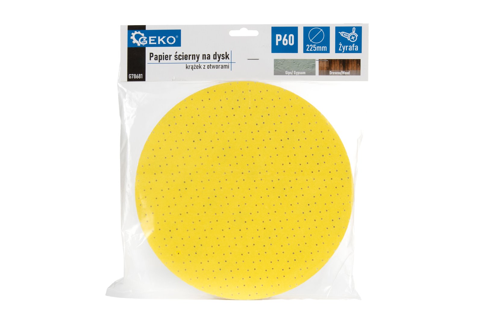 Aluminium Oxide Abrasive Yellow Disc for Giraffe Sander, 225 mm, Grit 60 – Pack of 10