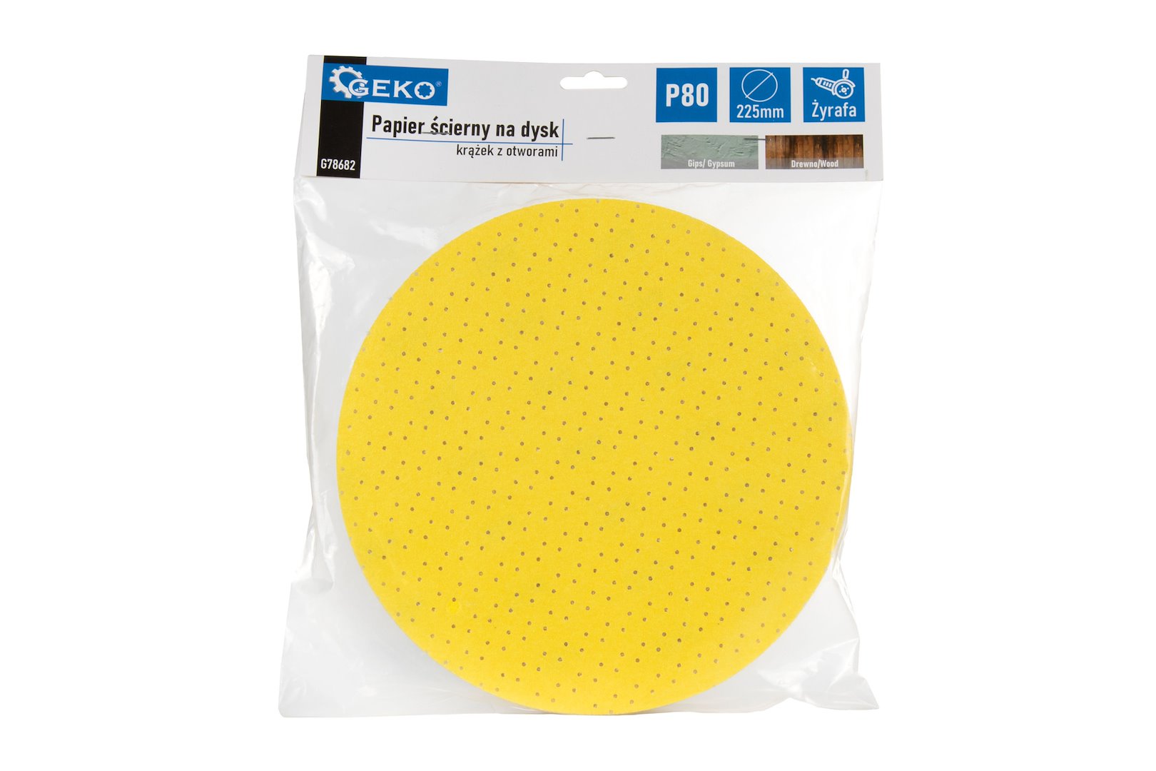 Aluminium Oxide Abrasive Yellow Disc for Giraffe Sander 225 mm, Grit 80 – Pack of 10
