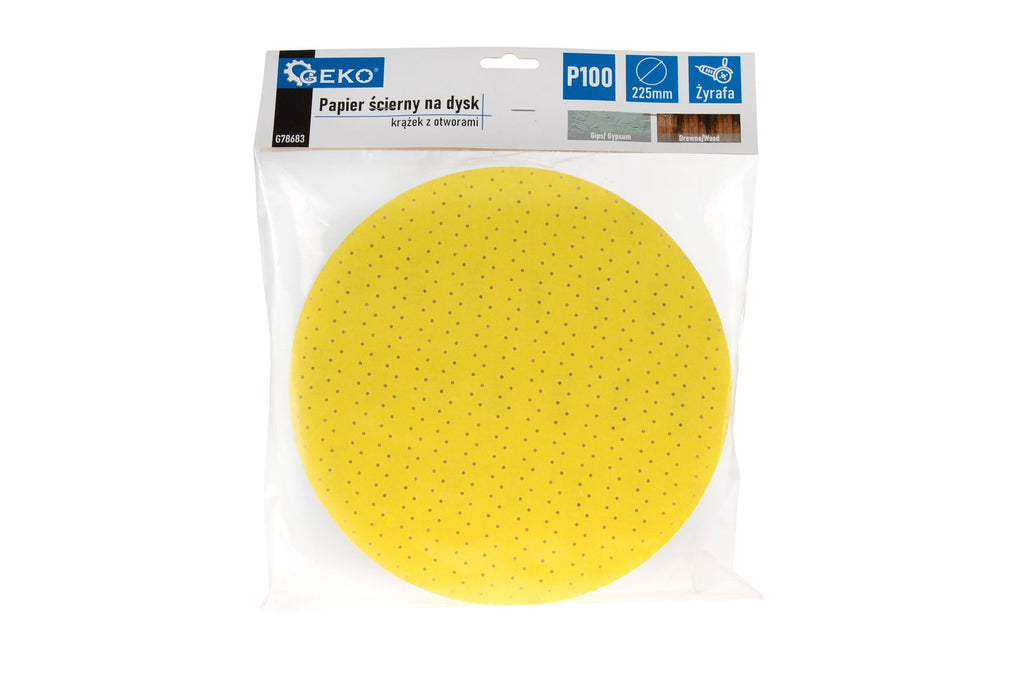 Aluminium Oxide Yellow Abrasive Disc for Giraffe Sander, 225 mm, Grit 100 – Pack of 10