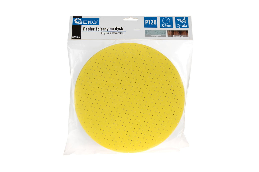 Aluminium Oxide Abrasive Yellow Disc for Giraffe Sander, 225mm, Grit 120 – Pack of 10