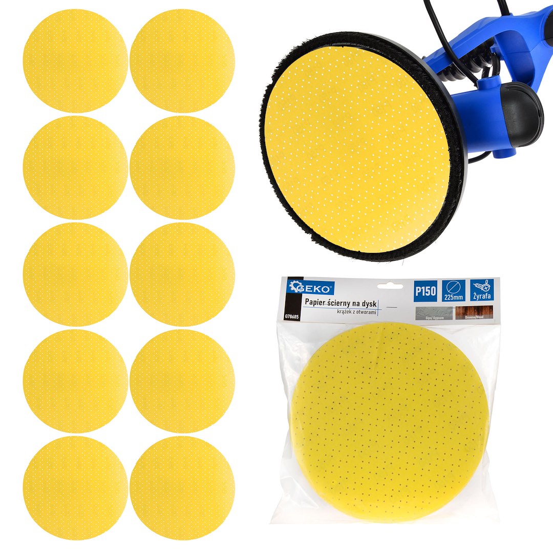 Aluminium Oxide Abrasive Yellow Disc for Giraffe Sander, 225 mm, Grit 150 – Pack of 10