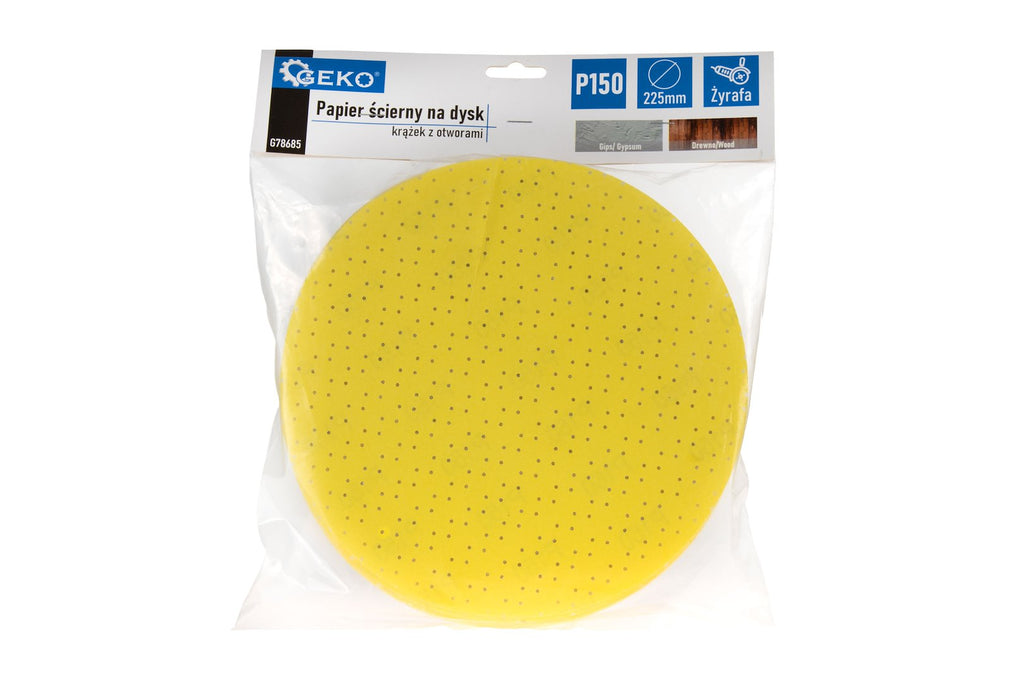 Aluminium Oxide Abrasive Yellow Disc for Giraffe Sander, 225 mm, Grit 150 – Pack of 10