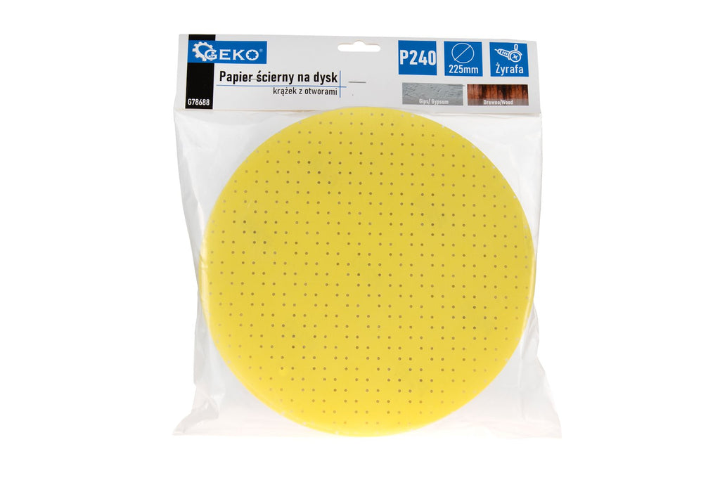 Aluminium Oxide Abrasive Yellow Disc for Giraffe Sander, 225mm, Grit 240 – Pack of 10