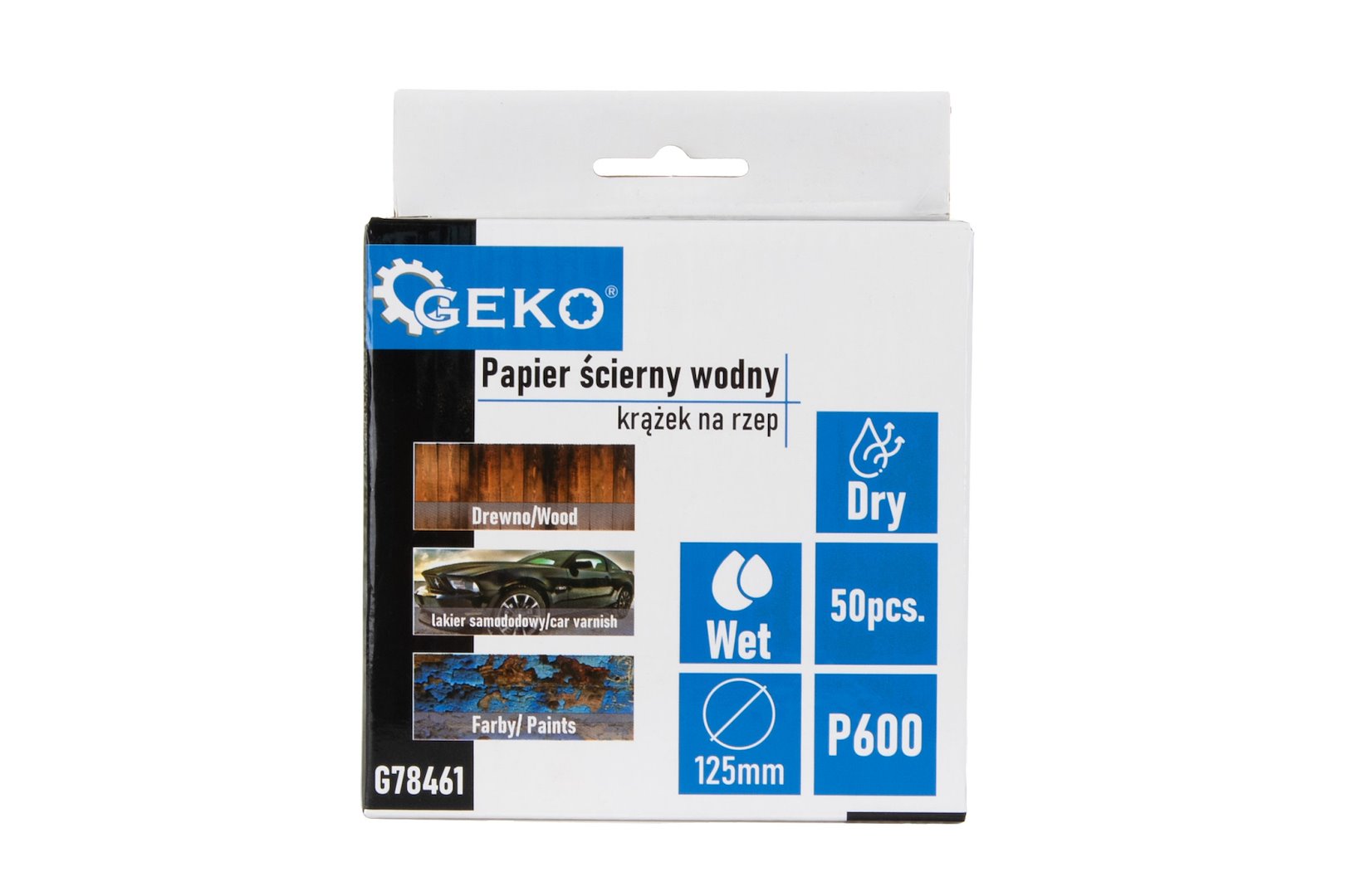 Waterproof hook-and-loop sandpaper disc 125 mm P600 – Pack of 50