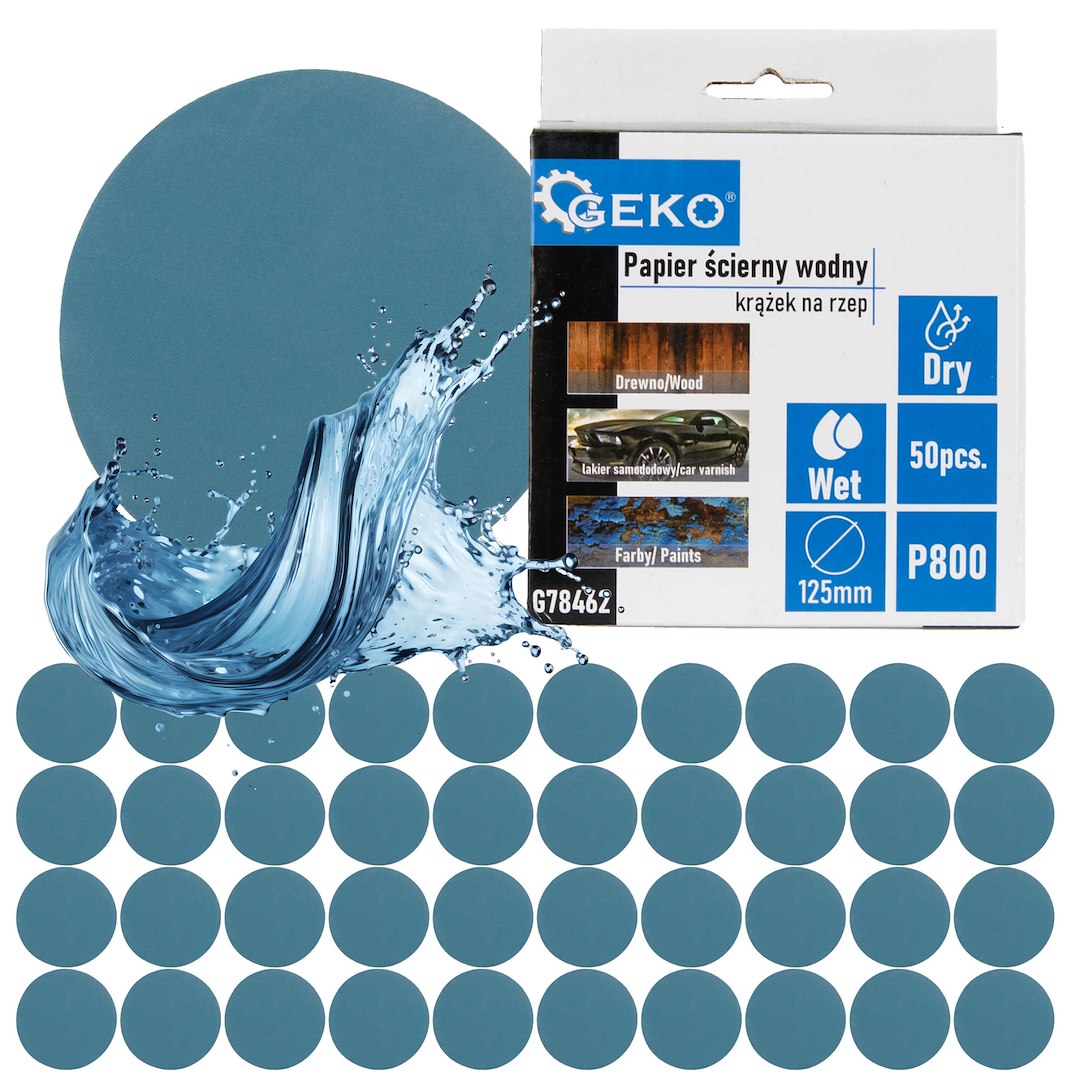 Waterproof Sandpaper Disc 125 mm P800 – Pack of 50