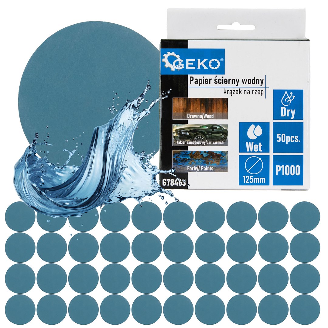 Waterproof Sandpaper Disc 125 mm P1000 – Pack of 50