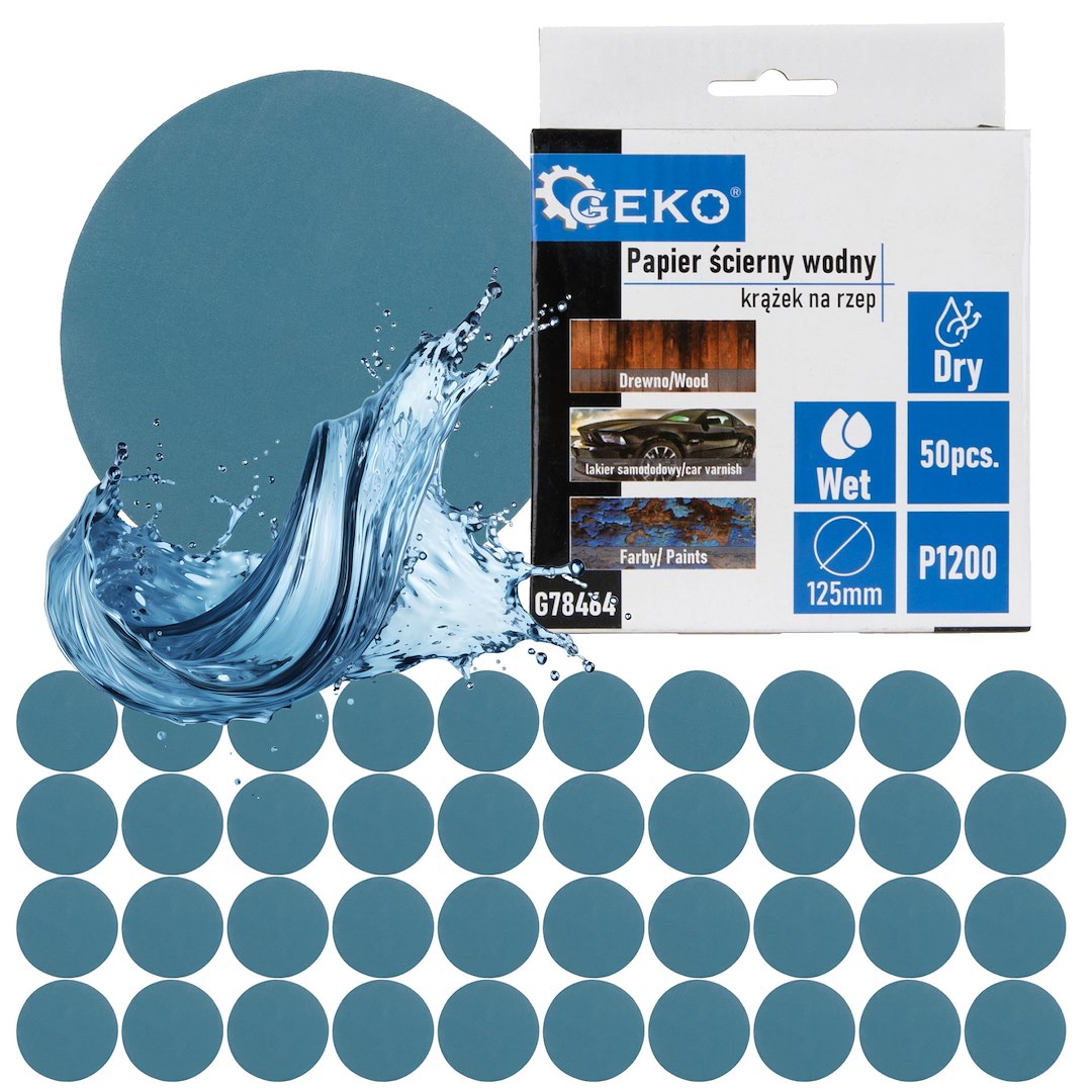 Waterproof sandpaper disc 125 mm P1200 – Pack of 50