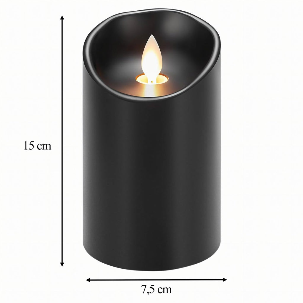 LED-küünlasisu väreleva leegi efektiga 15 cm RC-K-1839