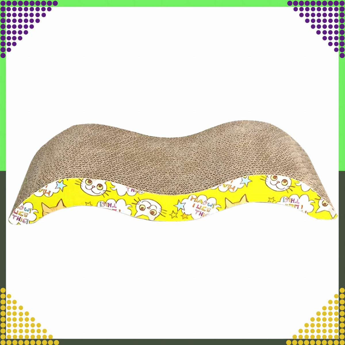Eco-Friendly Large Cardboard Cat Scratcher with Wave Design and Catnip