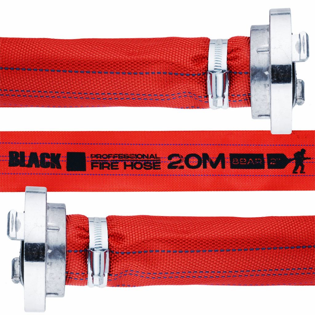 2" (52mm) Fire Hose Canvas for Water Septic Tank, 20m with Quick Couplings for Pump