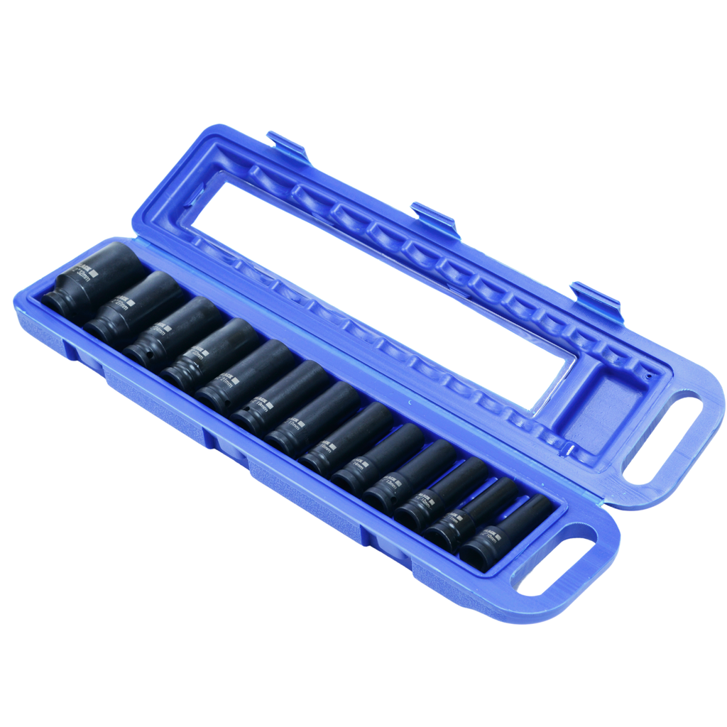 Suur löökmutrivõtmete kuuskantkomplekt 1/2" ajam 10-32mm, 13 tk, Black karbis