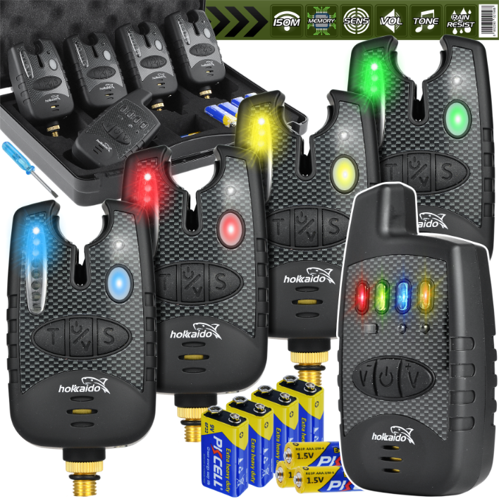 Kalastusäratuse komplekt 4+1 Hokkaido juhtseadmega karbis